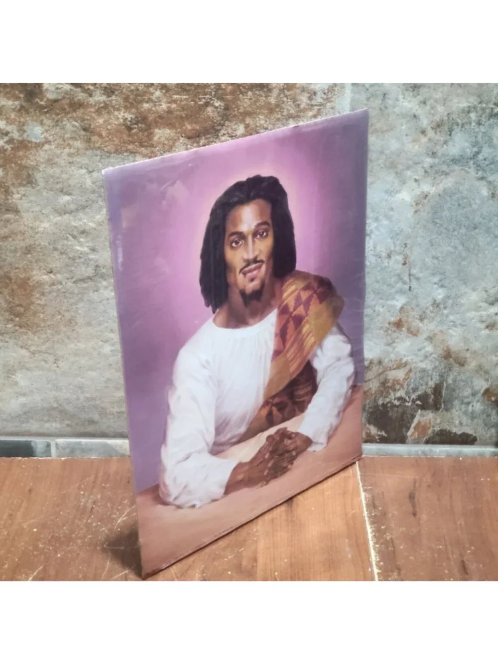Vintage Unframed African American Portrayal of Jesus Christ Lithograph Art Print